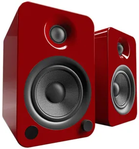 Kanto YU4 Powered Gloss Red Bookshelf Speakers - YU4GR