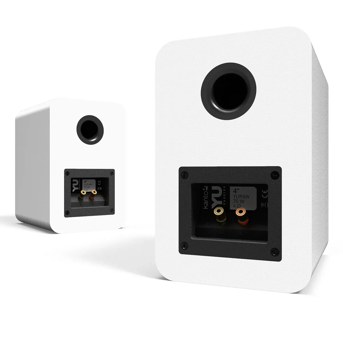 Kanto YUP4 Passive Bookshelf Speakers with 1" Silk Dome Tweeter and 4" Kevlar Woofer - Pair (White)