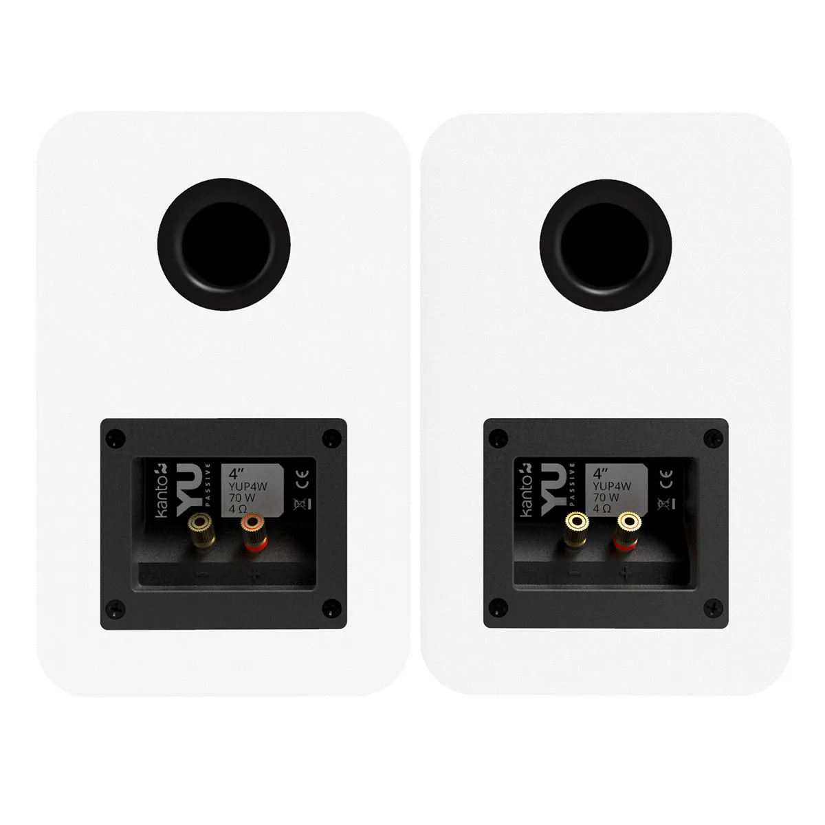 Kanto YUP4 Passive Bookshelf Speakers with 1" Silk Dome Tweeter and 4" Kevlar Woofer - Pair (White)