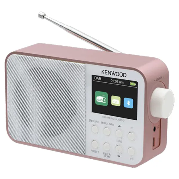 Kenwood DAB  Portable Radio - Pink | CRM30DABR