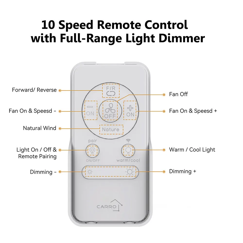 Kore Low Profile Smart Fan with LED light and Remote 52 Inch