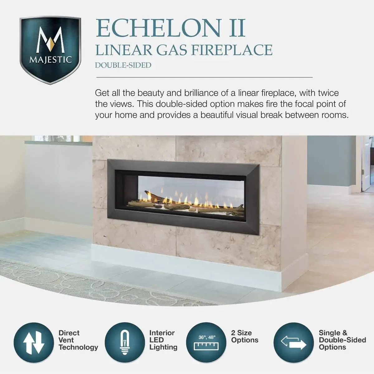 Majestic Echelon II 36" Direct Vent Gas Fireplace ECHEL36IN-C