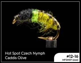 Manic Hot Spot Czech Nymph - Caddis Olive