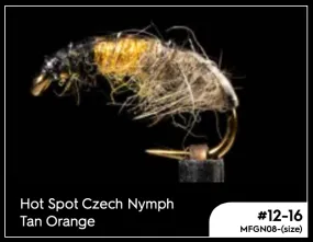 Manic Hot Spot Czech Nymph - Tan Orange