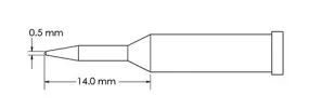 Metcal GT4-CN0005A Chisel Access Solder Tip, 0.5 x 14mm
