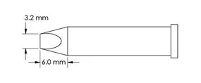Metcal GT6-CH0032P Power 60° Chisel Solder Tip, 3.2 x 6.0mm