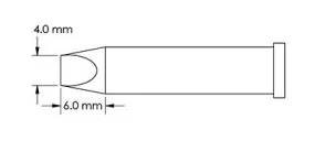 Metcal GT6-CH0040P Power 60° Chisel Solder Tip, 4.0 x 6.0mm