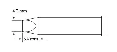 Metcal GT6-CH0040P Power 60° Chisel Solder Tip, 4.0 x 6.0mm
