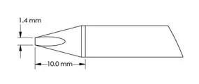 Metcal GTC-CH0014S 40° Chisel Solder Cartridge, 1.4 x 10mm