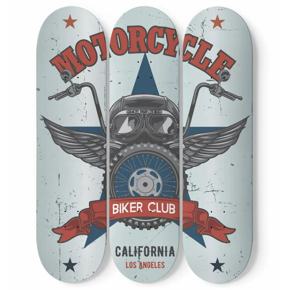 Motorcycle Biker Club Skateboard Wall Art