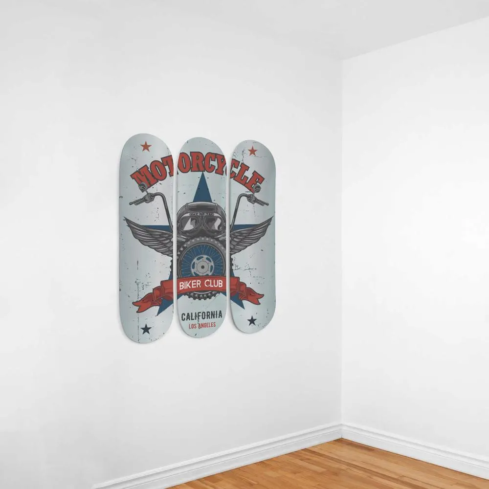 Motorcycle Biker Club Skateboard Wall Art