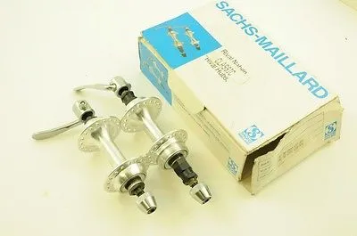 PAIR RETRO SACHS MAILLARD CLASSIC ALLOY RACING BIKE WHEEL HUBS Q-R BOXED 1990
