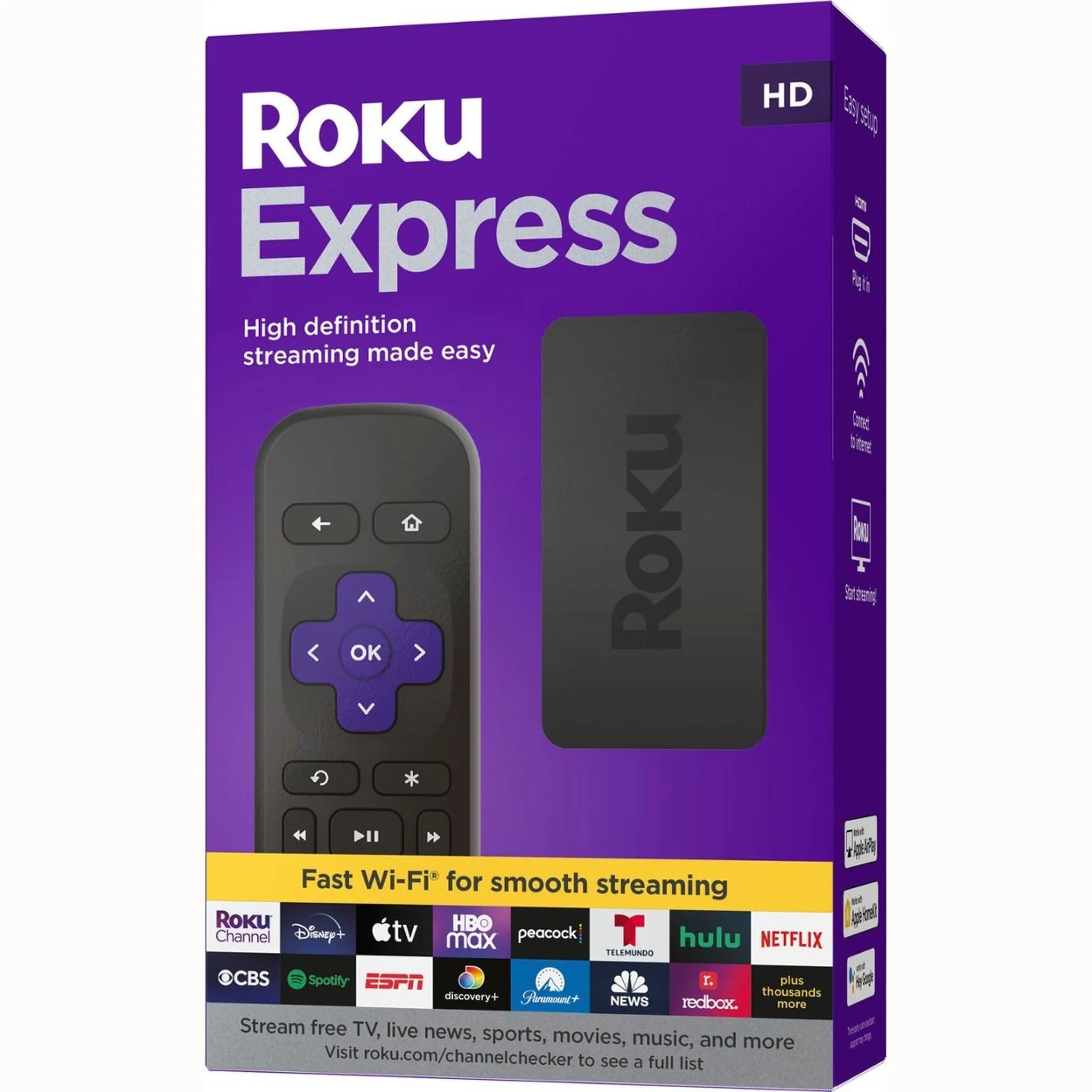 Roku Express (New) HD Streaming Device (3960RW)