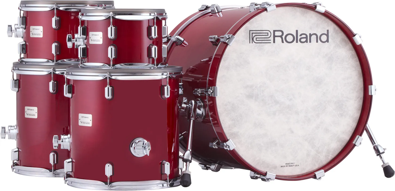 Roland VAD716 Electronic Drum Set, Gloss Cherry