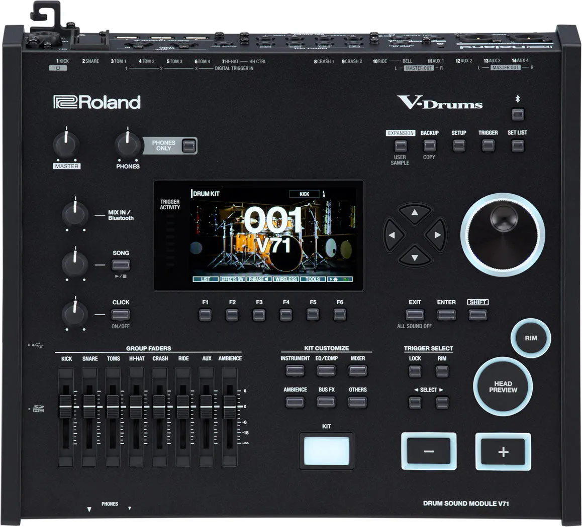 Roland VAD716 Electronic Drum Set, Satin Walnut