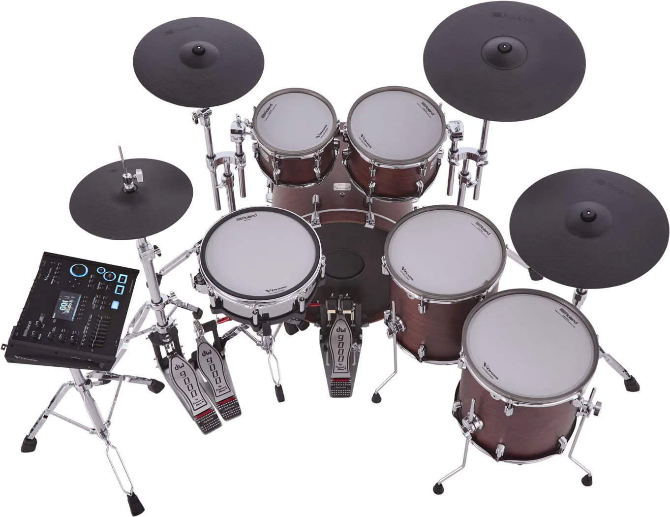 Roland VAD716 Electronic Drum Set, Satin Walnut
