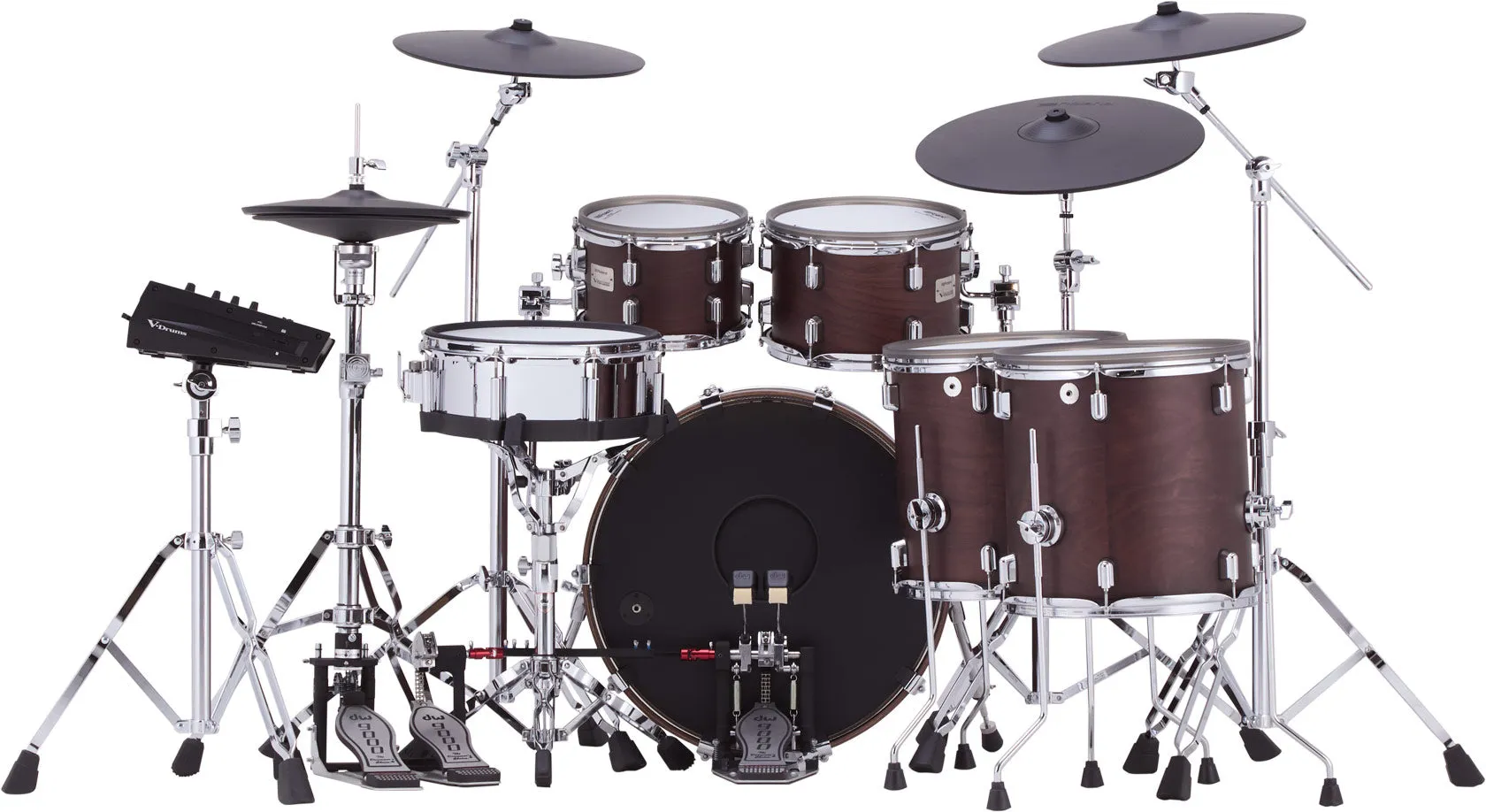 Roland VAD716 Electronic Drum Set, Satin Walnut