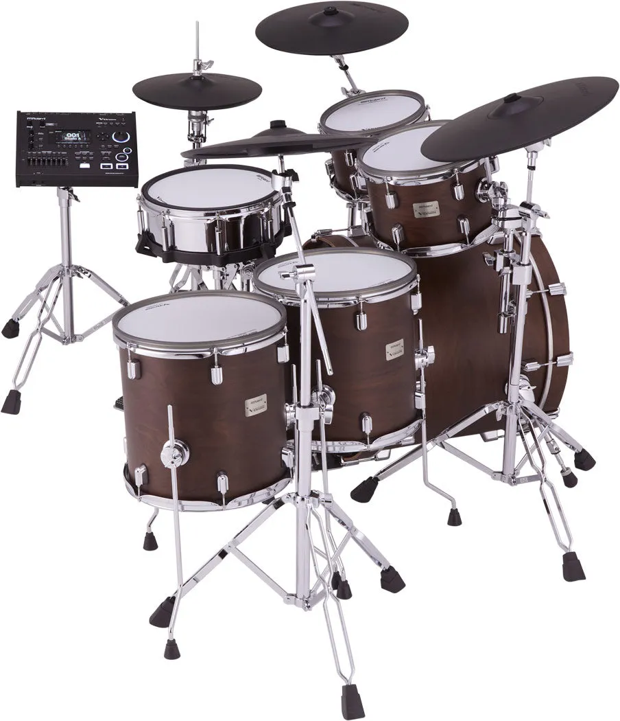Roland VAD716 Electronic Drum Set, Satin Walnut