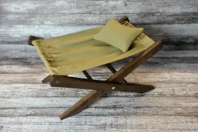 Rustic Deck Chair AND Matching Pillow - Khaki Canvas - Interchangeable
