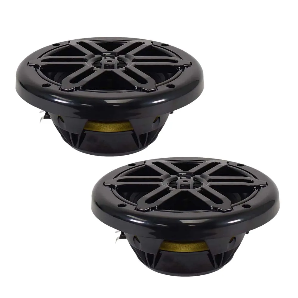 SA-65M01B - Pair of Black 6.5 Inch 150 Watt 2-Way Waterproof Boat/Marine Speakers - 300 Watts Total