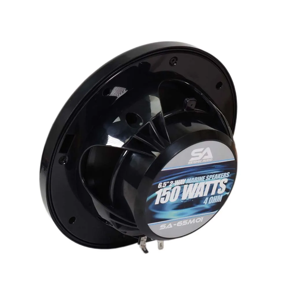SA-65M01B - Pair of Black 6.5 Inch 150 Watt 2-Way Waterproof Boat/Marine Speakers - 300 Watts Total