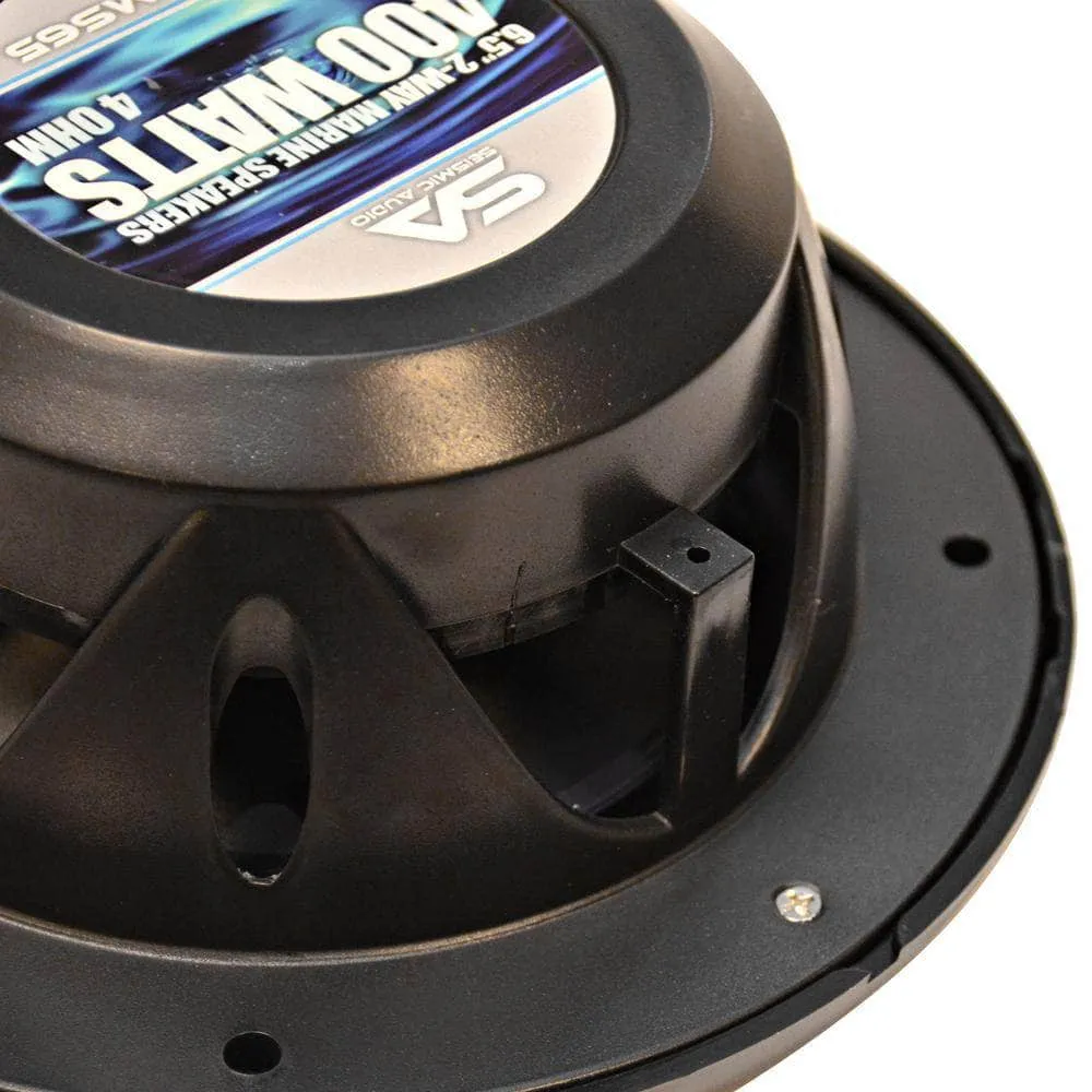 SA-MS65B - Pair of 400 Watt 6.5 Inch 2-Way Waterproof Boat/Marine Speakers - 800 Watts Total