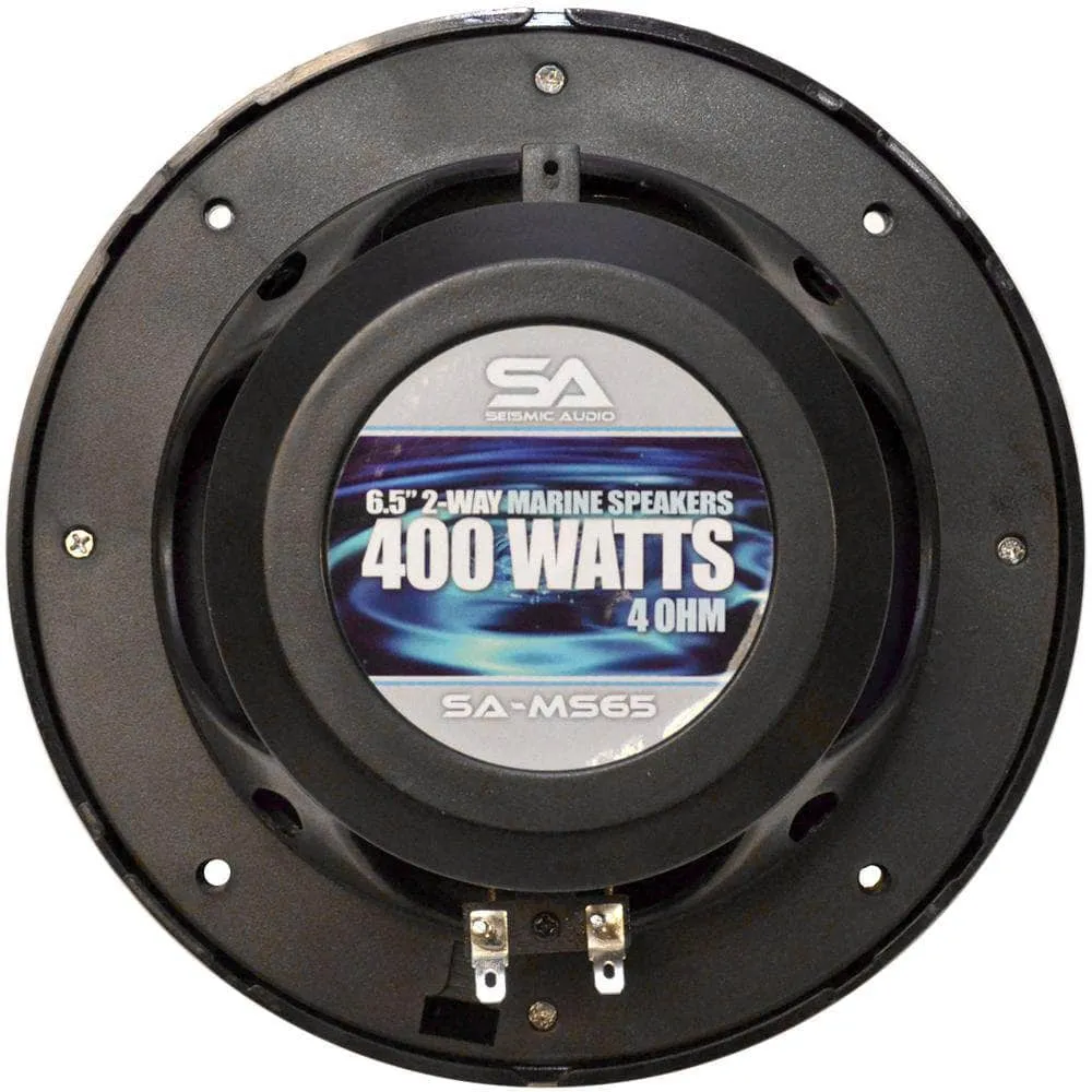 SA-MS65B - Pair of 400 Watt 6.5 Inch 2-Way Waterproof Boat/Marine Speakers - 800 Watts Total