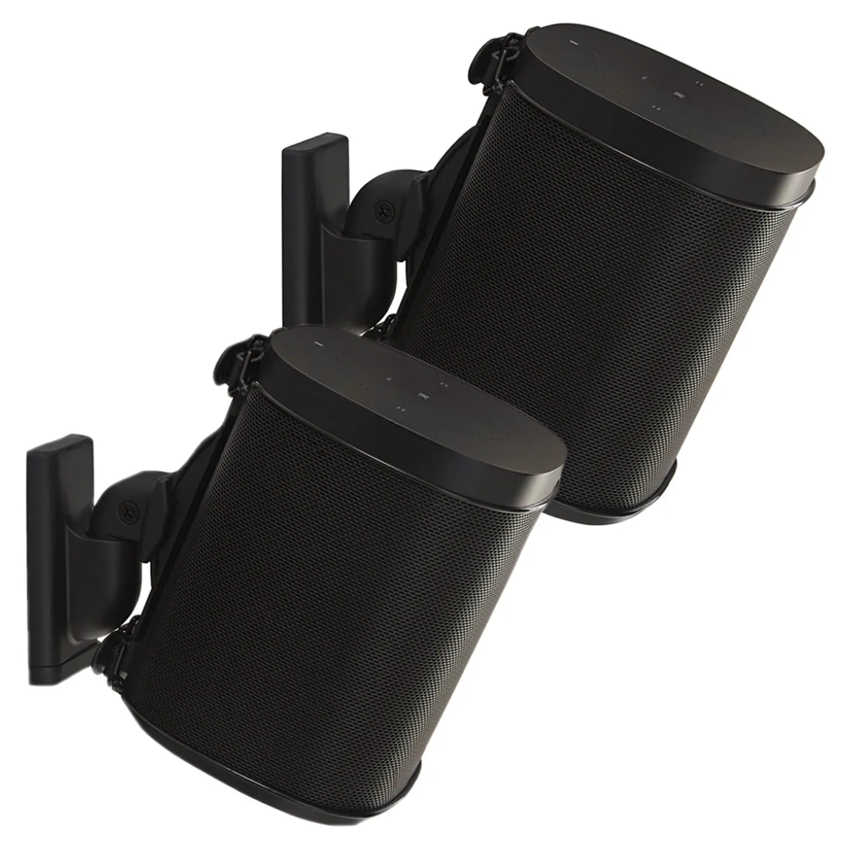 Sanus Wireless Speaker Swivel and Tilt Wall Mounts for Sonos ONE, PLAY:1, and PLAY:3 - Pair (Black)