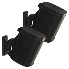 Sanus Wireless Speaker Swivel and Tilt Wall Mounts for Sonos ONE, PLAY:1, and PLAY:3 - Pair (Black)