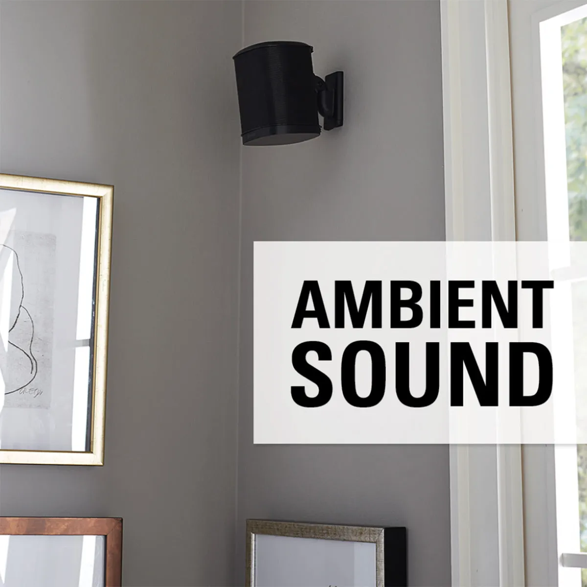 Sanus Wireless Speaker Swivel and Tilt Wall Mounts for Sonos ONE, PLAY:1, and PLAY:3 - Pair (Black)