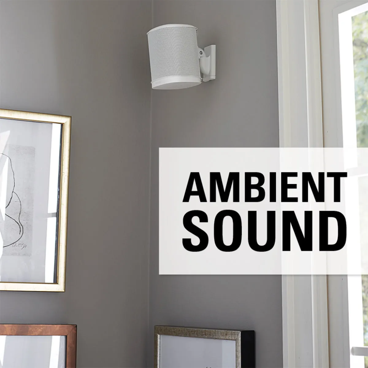 Sanus Wireless Speaker Swivel and Tilt Wall Mounts for Sonos ONE, PLAY:1, and PLAY:3 - Pair (White)