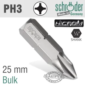 SCHRODER PHIL.NO.3X25MM HI-CROME INS.BIT SC21739