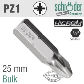 SCHRODER POZI NO.1 X 25MM HI CROM INSERT BIT SC21769