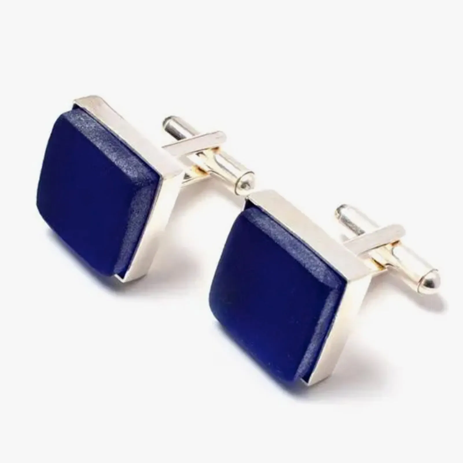Smart Glass Cufflinks: Periwinkle / Silver