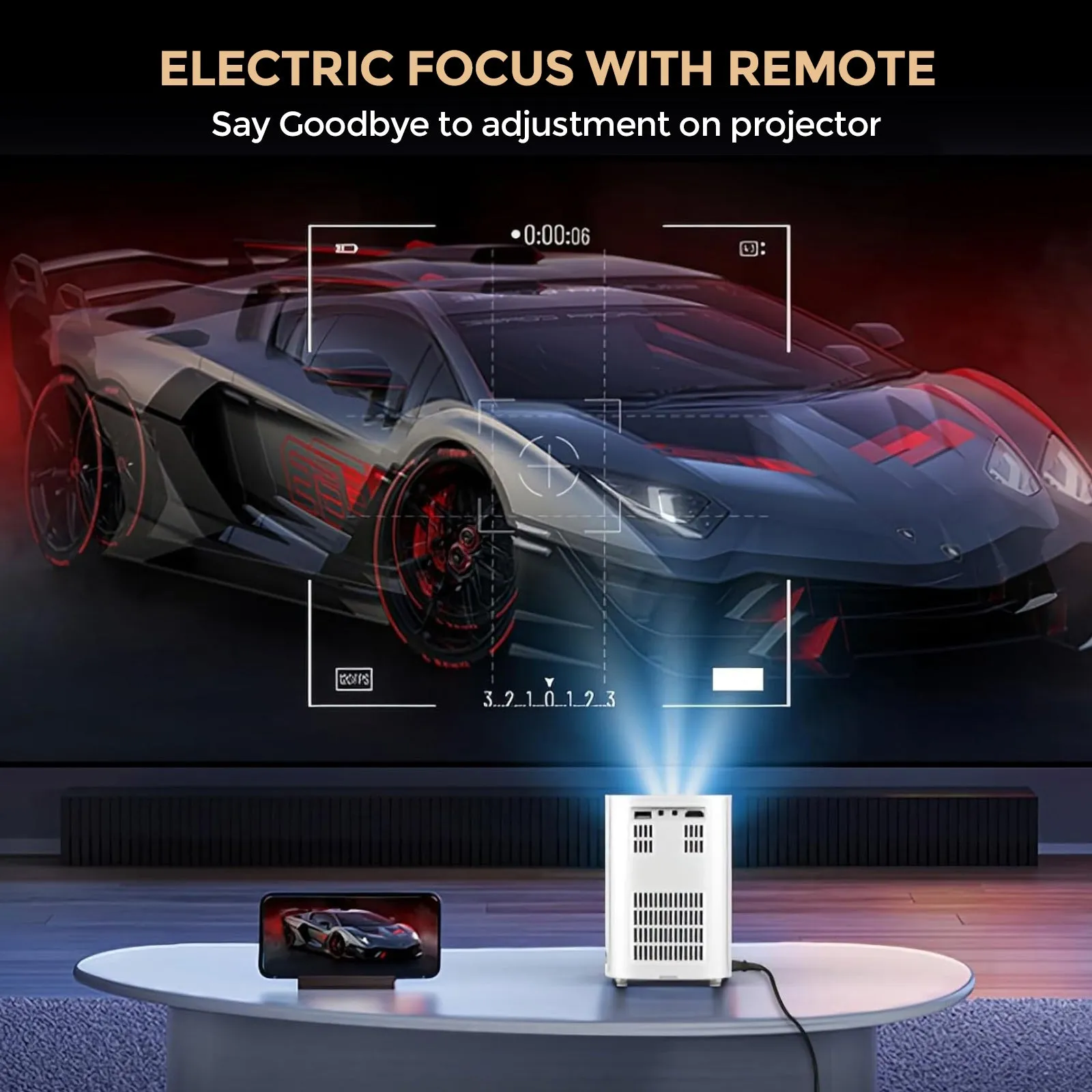 Smart Mini Android Projector 5500 Lumens with 150" Display |Built-in Dual Hi-Fi Speakers Supported 1080P (60FPS) Portable Projector 4K