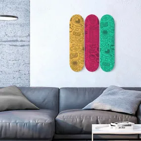 Space Doodle Skateboard Wall Art