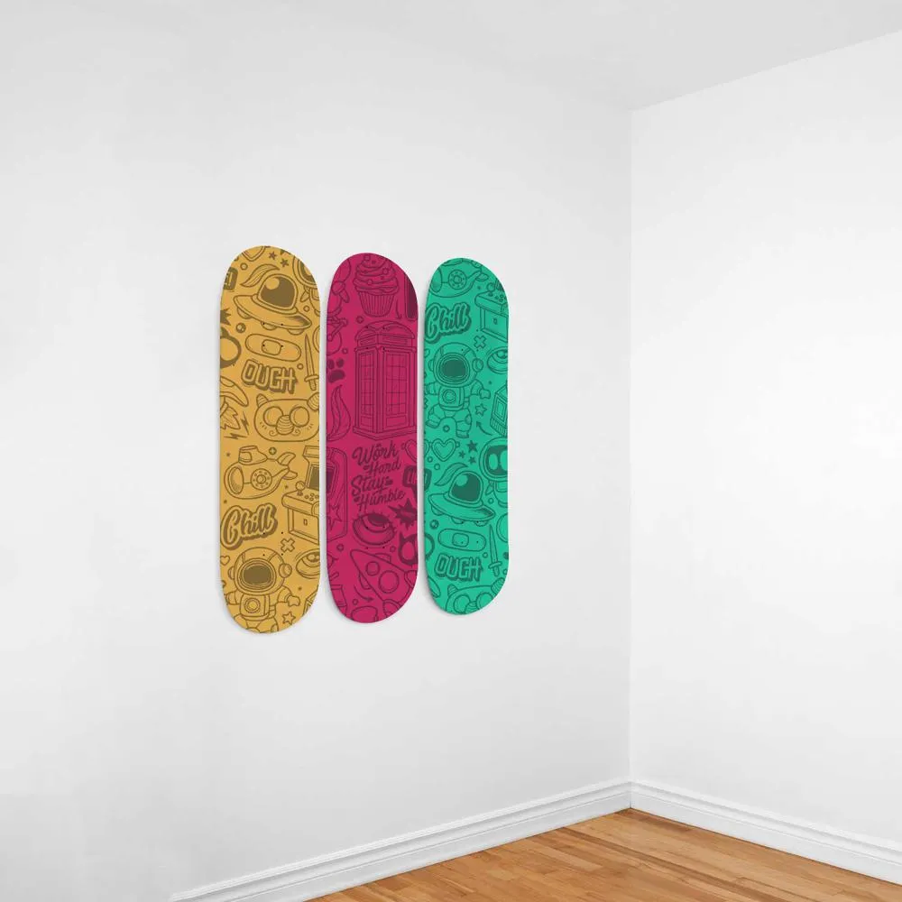 Space Doodle Skateboard Wall Art