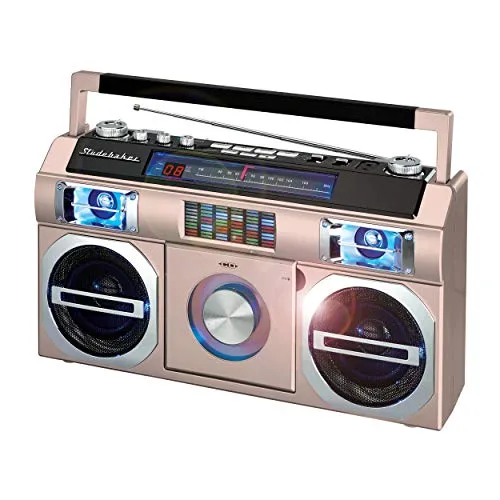 Studebaker 80's Retro Street Bluetooth Boombox with Radio, CD Player
