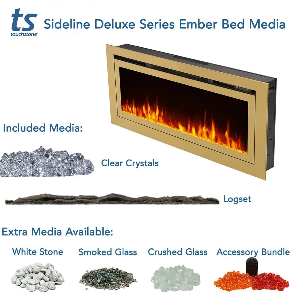 The Sideline Deluxe Gold 72 Inch Recessed Smart Electric Fireplace 86278