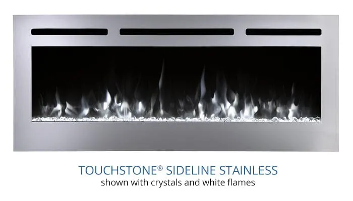 The Sideline Deluxe Stainless Steel 50 Inch Recessed Smart Electric Fireplace 86273