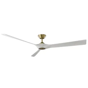 Torque 70" Ceiling Fan in Soft Brass & Matte White