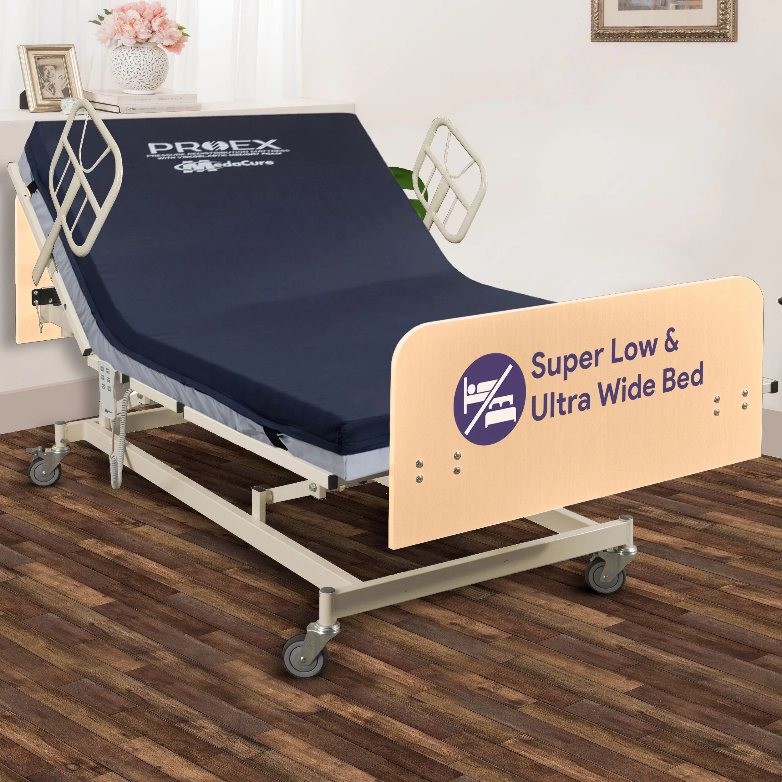 Ultra Wide and Super Low Adjustable Electric Hospital Bed