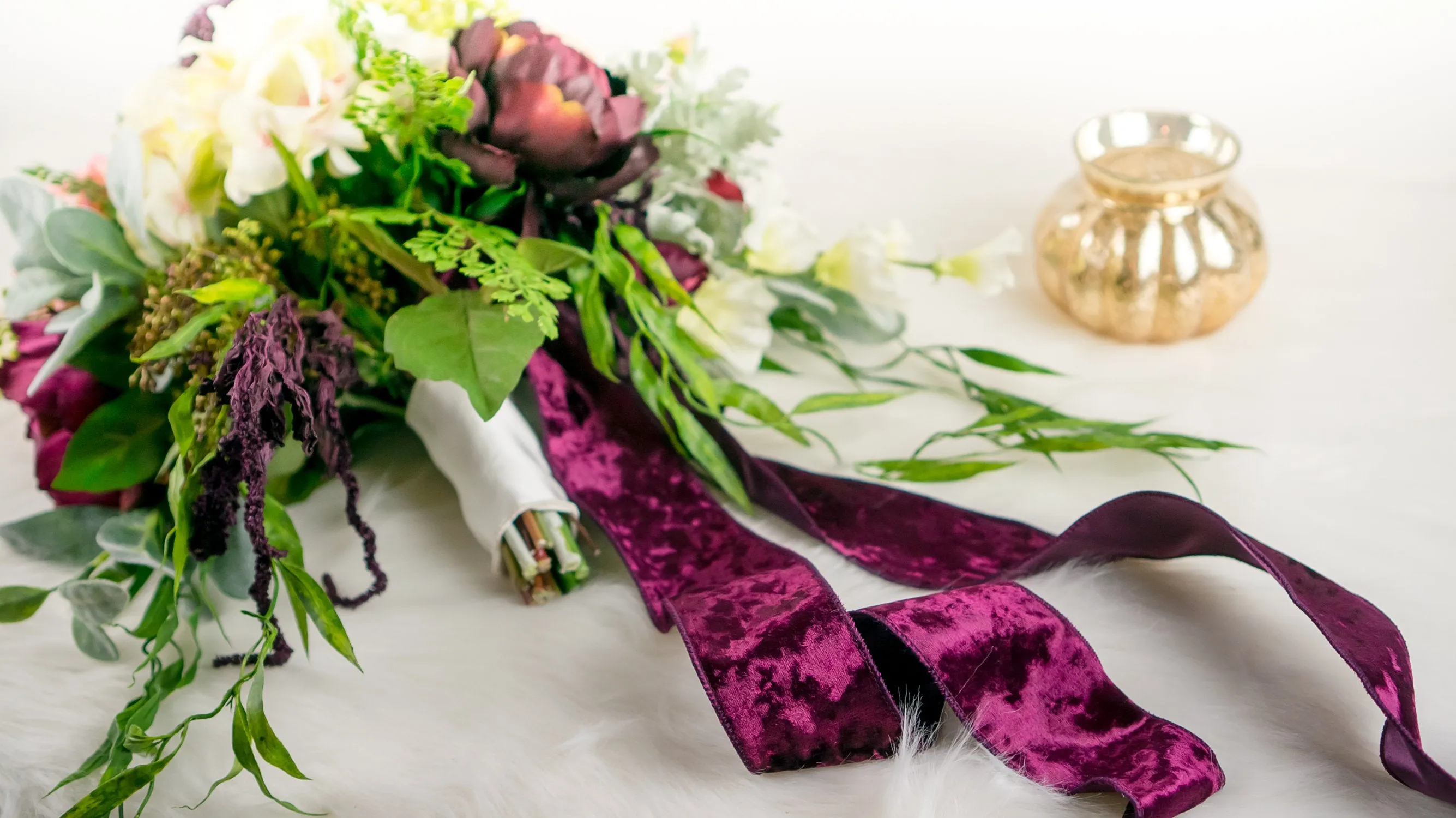 Velvet Ribbon Streamers for Bridal Bouquet - Add-On