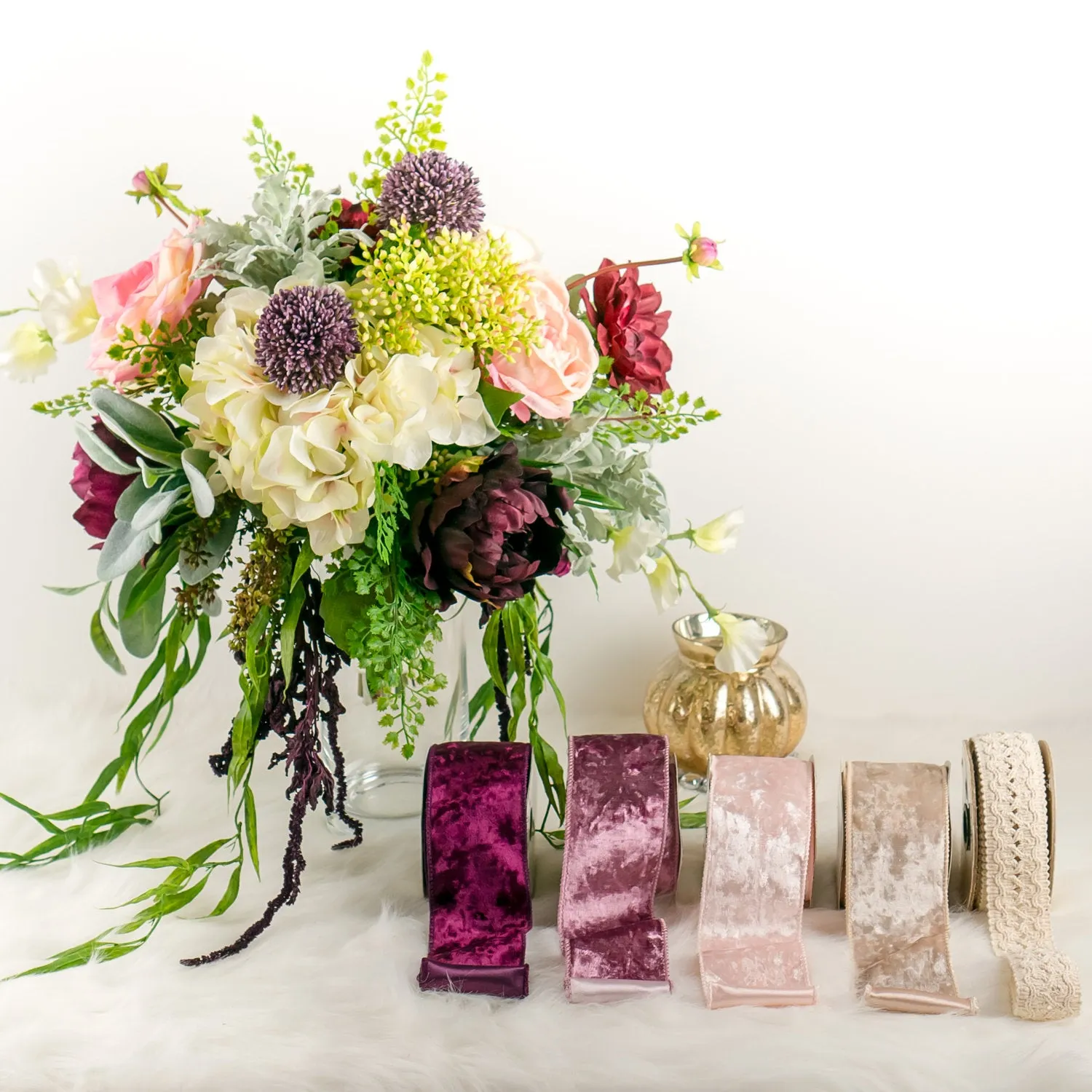 Velvet Ribbon Streamers for Bridal Bouquet - Add-On