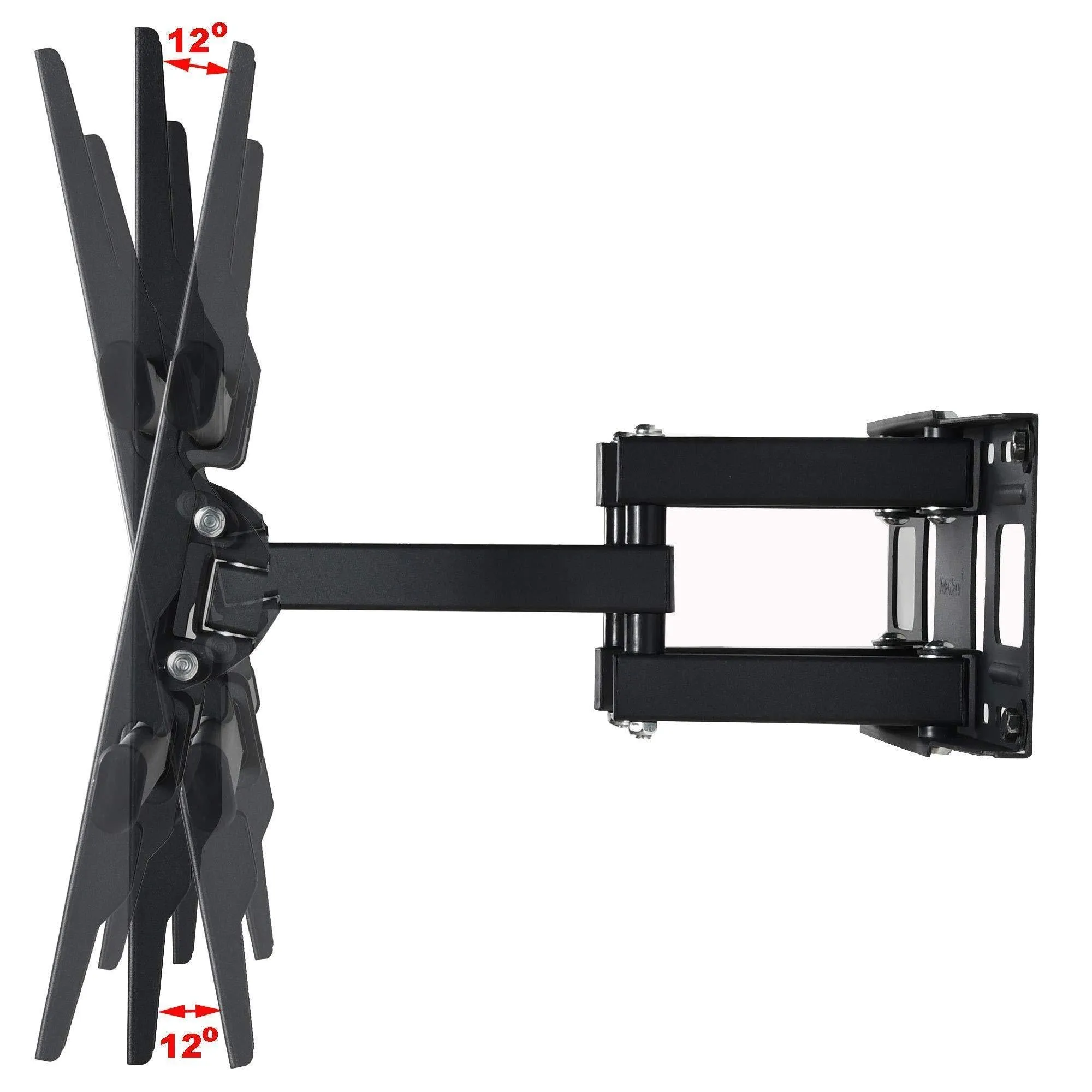 VideoSecu MW380B5 Full Motion Articulating TV Wall Mount Bracket for Most 37"-75" LED LCD Plasma HDTV Up to 125 lbs with VESA 684x400 600x400 400x400 150x100mm, Dual Arm Pulls Out Up to 14" AW9