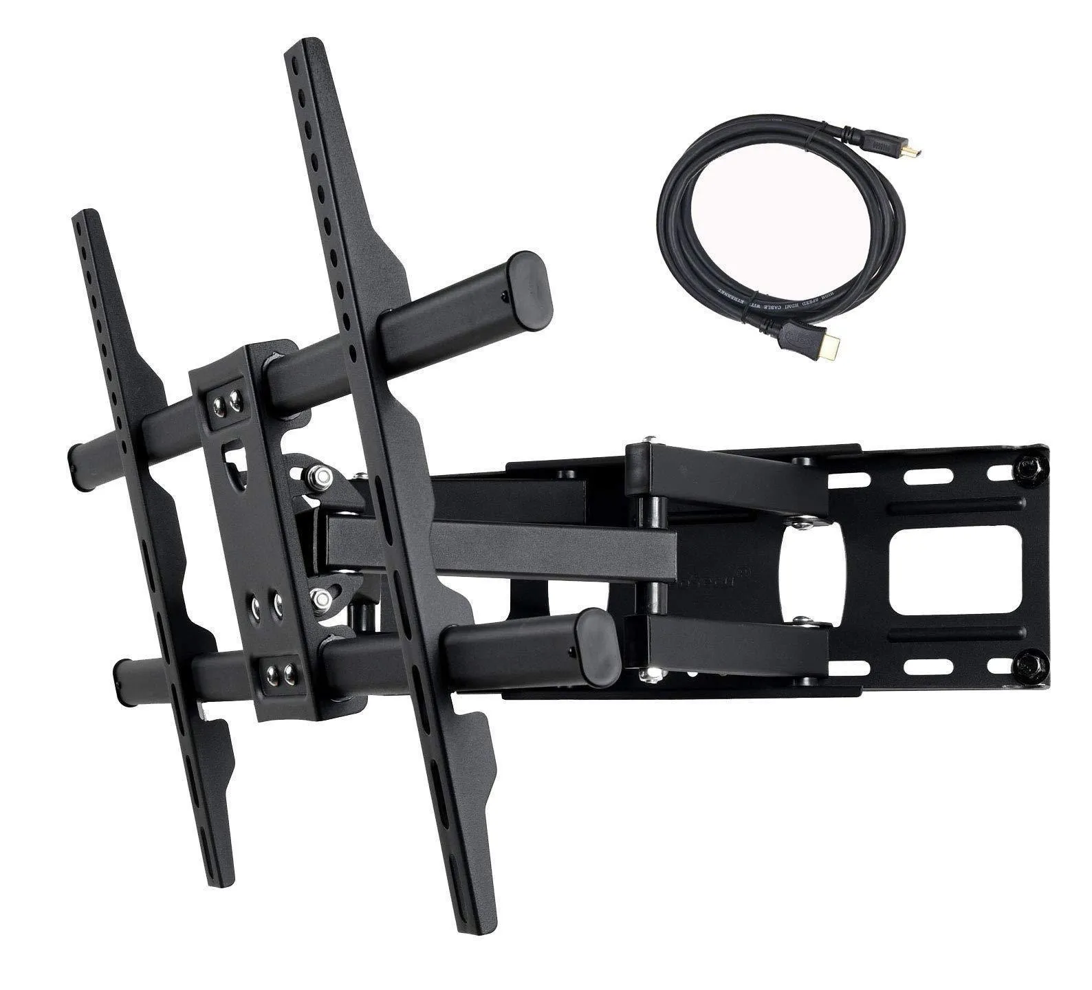 VideoSecu MW380B5 Full Motion Articulating TV Wall Mount Bracket for Most 37"-75" LED LCD Plasma HDTV Up to 125 lbs with VESA 684x400 600x400 400x400 150x100mm, Dual Arm Pulls Out Up to 14" AW9